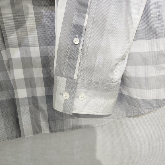 Calvin Klein Mens Shirt Size M Medium Large Plaid Gray Long Sleeve - Picture 6 of 11